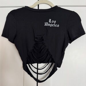 Black Los Angeles Cut-Out Women Top